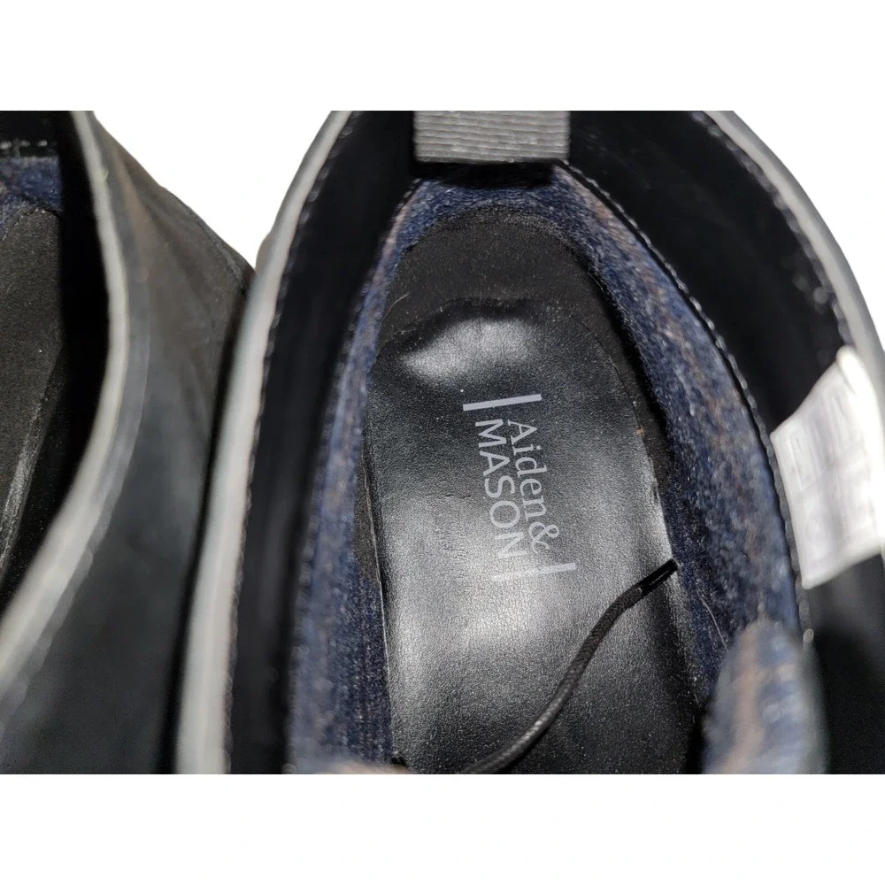 Aiden & Mason Men's Vivialdi Black Leather‎ Chukka Dress Boots Size 10.5